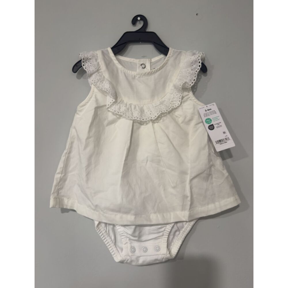 Carter’s Baby Girl White Eyelet Lace Bodysuit Dress NWT